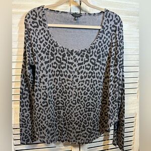 Lucky Brand Cheetah Print Thermal Top